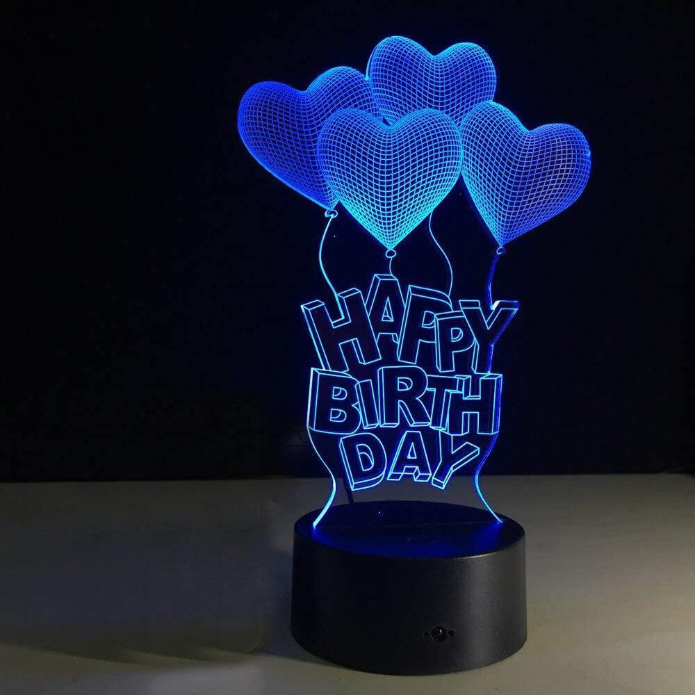 Seek Creation Happy Birthday Gift Love Balloons 3D Lamp LED Table Light Acrylic Night Lamp